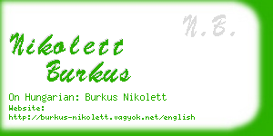 nikolett burkus business card